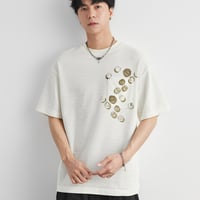 メンズプリント半袖 T シャツ夏万能