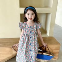 女の子 花柄ワンピース 夏 甘いスタイル