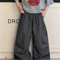キッズワイドワークパンツ 夏リラックス着用