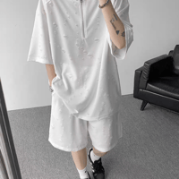 メンズセットアップ半袖Tシャツハーフパンツ2点セット夏カジュアル