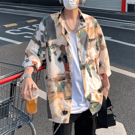 メンズ 半袖 タイダイシャツ 夏 ビーチ リゾート