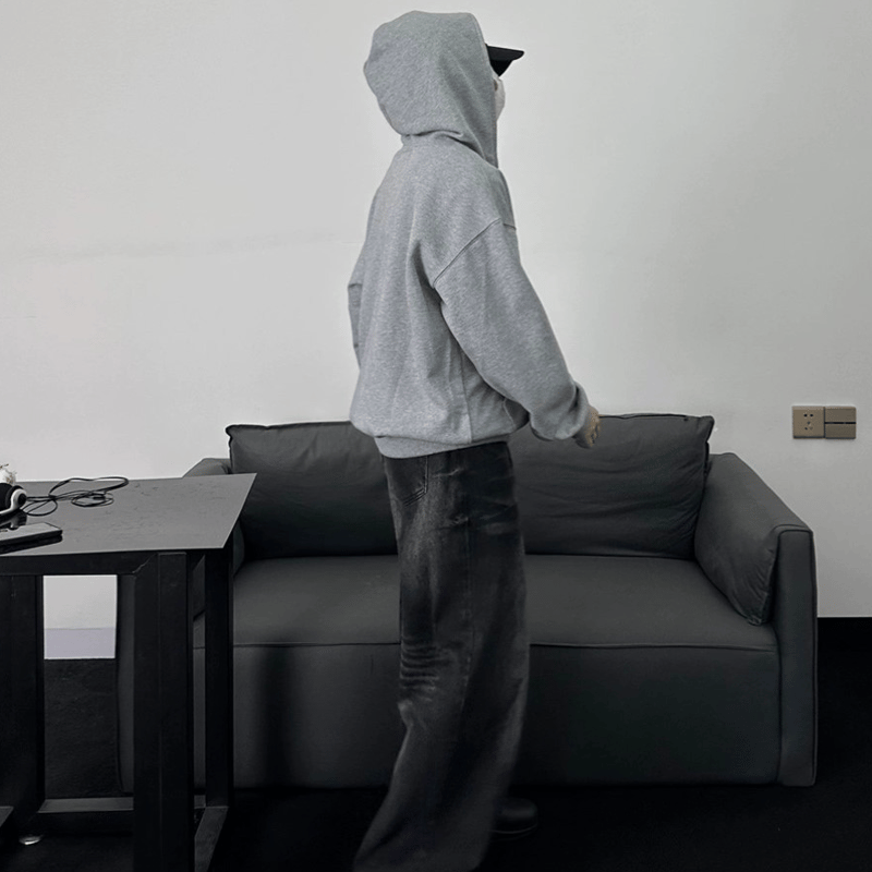 メンズ ショート丈 パーカー フード ジッパー ユニセックス