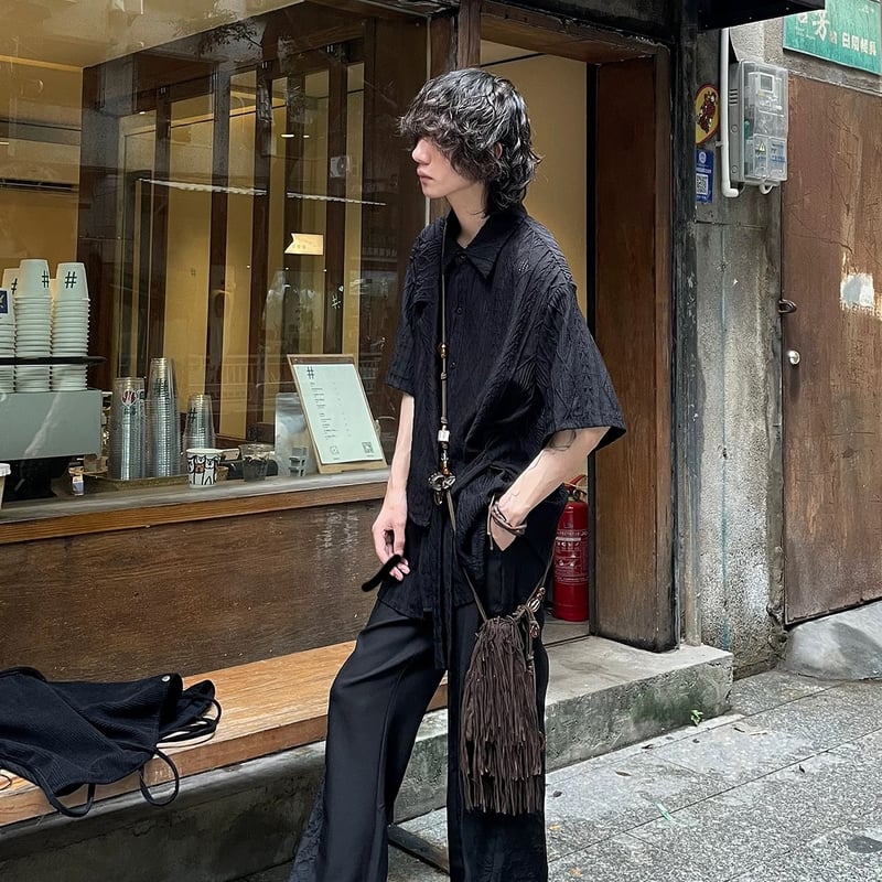 黒 フレアパンツ メンズ メンズ フレア パンツ ワンフォークロージング