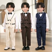 男の子ベビーキッズ4点セットベストシャツパンツリボンフォーマル入園式卒園入学80-150cm