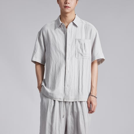 メンズ半袖シャツショーパン夏涼しいセット