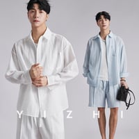 メンズ 長袖 UV カットシャツ ショートパンツ セット 夏 冷感素材