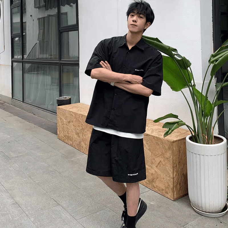 メンズ上下セット半袖シャツ＋ショートパンツ2点セット夏 | DYH