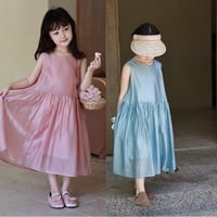 女の子 ノースリーブワンピース 夏用 ゆったりシルエット