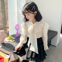 女の子リボントップスミニスカートセット