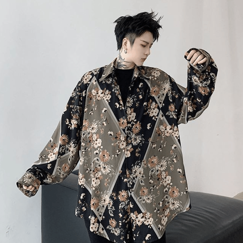 メンズ 花柄 シャツ 総柄 長袖 ホスト 春 秋 | DYHファッション通販