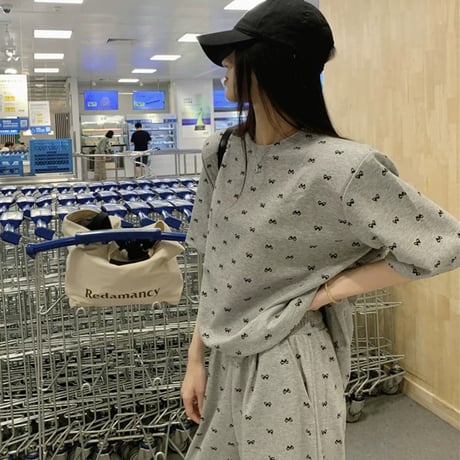 上下セット半袖Tシャツロングパンツ夏カジュアルおしゃれ