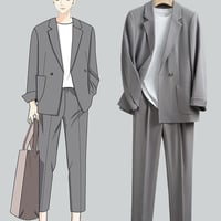 メンズ長袖ジャケットスラックスセット ビジネスカジュアル
