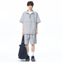 メンズ冷感シルク半袖 T シャツショーパンセット 夏カジュアル