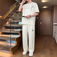 メンズ 半袖 T シャツ ロングパンツ 2 点セット 夏用 カジュアル