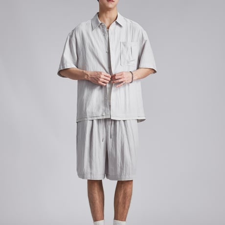 メンズ半袖シャツショーパン夏涼しいセット