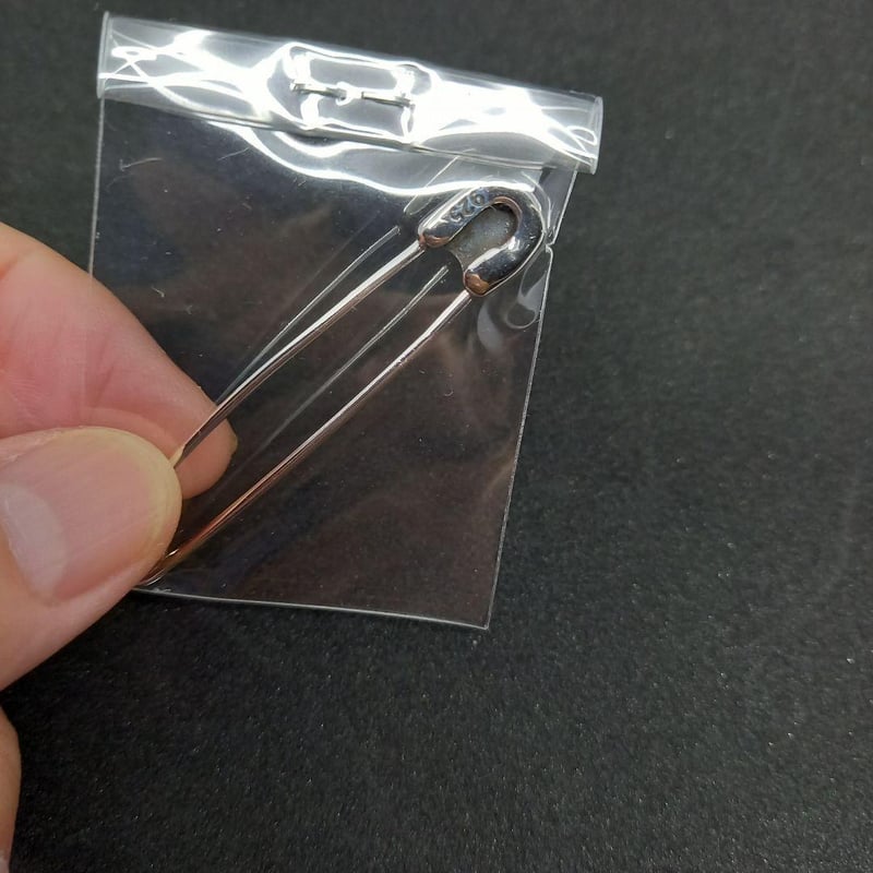 ☆シルバー925 フローラルクロスタイプ 安全ピン ピアス 匿名