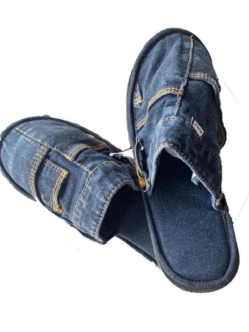 ☆【新品】スリッパ 室内 デニム ハンドメイド リメイク 男女兼用 匿名