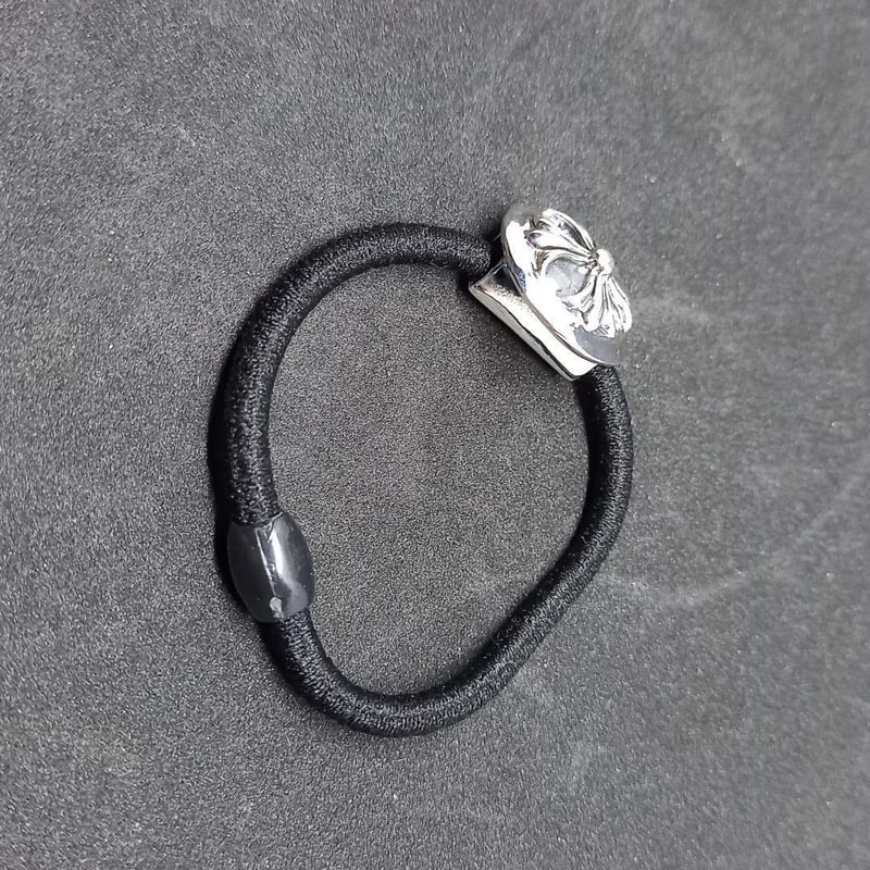 シルバー925 フローラルクロス ヘアゴム ブレスレット 匿名配送