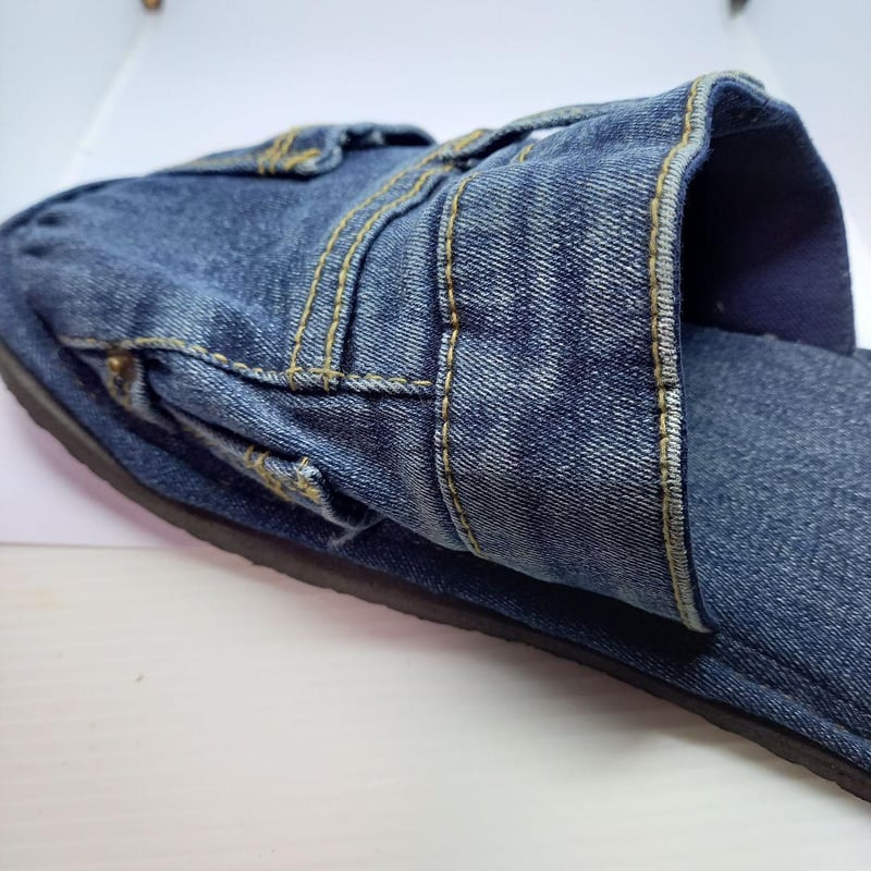 ☆【新品】スリッパ 室内 デニム ハンドメイド リメイク 男女兼用 匿名