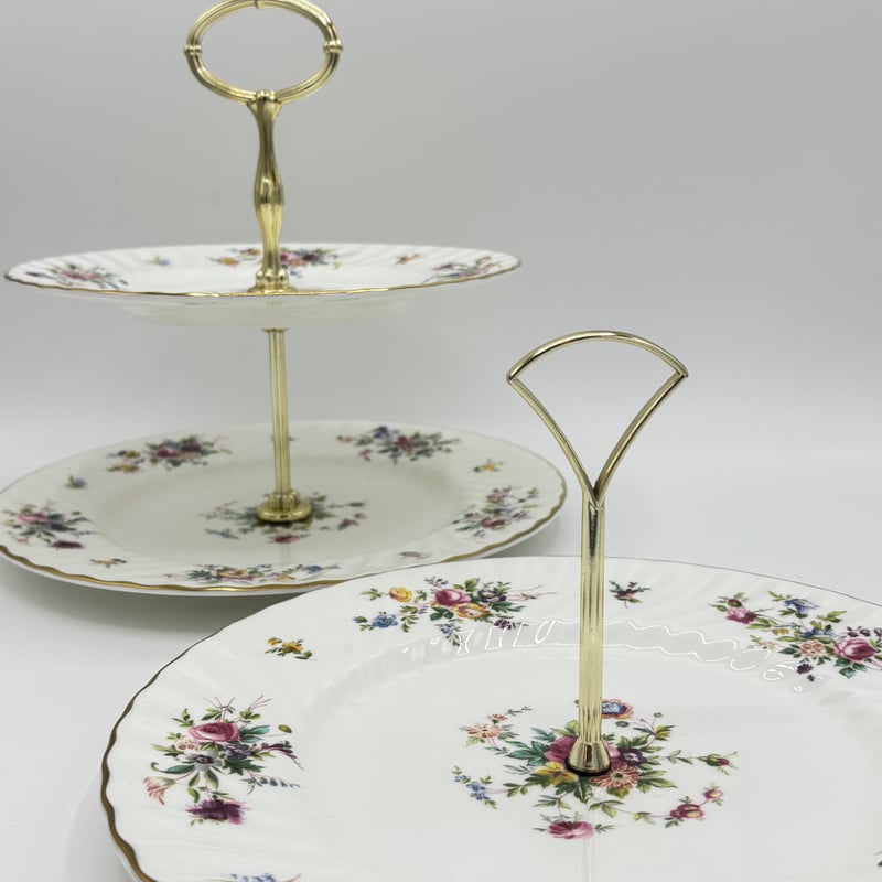 ミントン MINTON マーロー アフタヌーンティー ケーキスタンド 2段 MINTON ミントン マーロウ 2段ケーキスタンド | ムカシノル