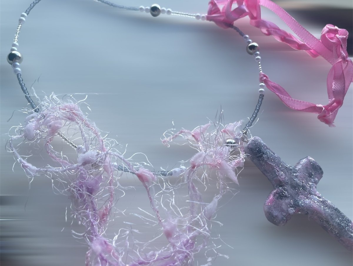 受注生産❤︎ ⸒⸒ フェアリーグランジ ネックレス 十字架とリボン