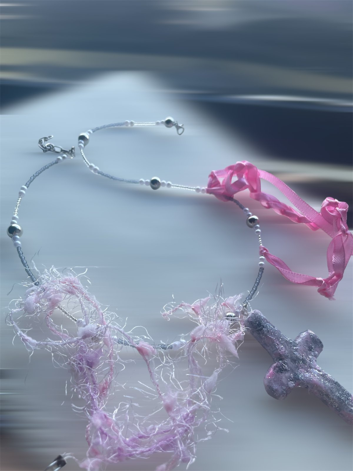 受注生産❤︎ ⸒⸒ フェアリーグランジ ネックレス 十字架とリボン