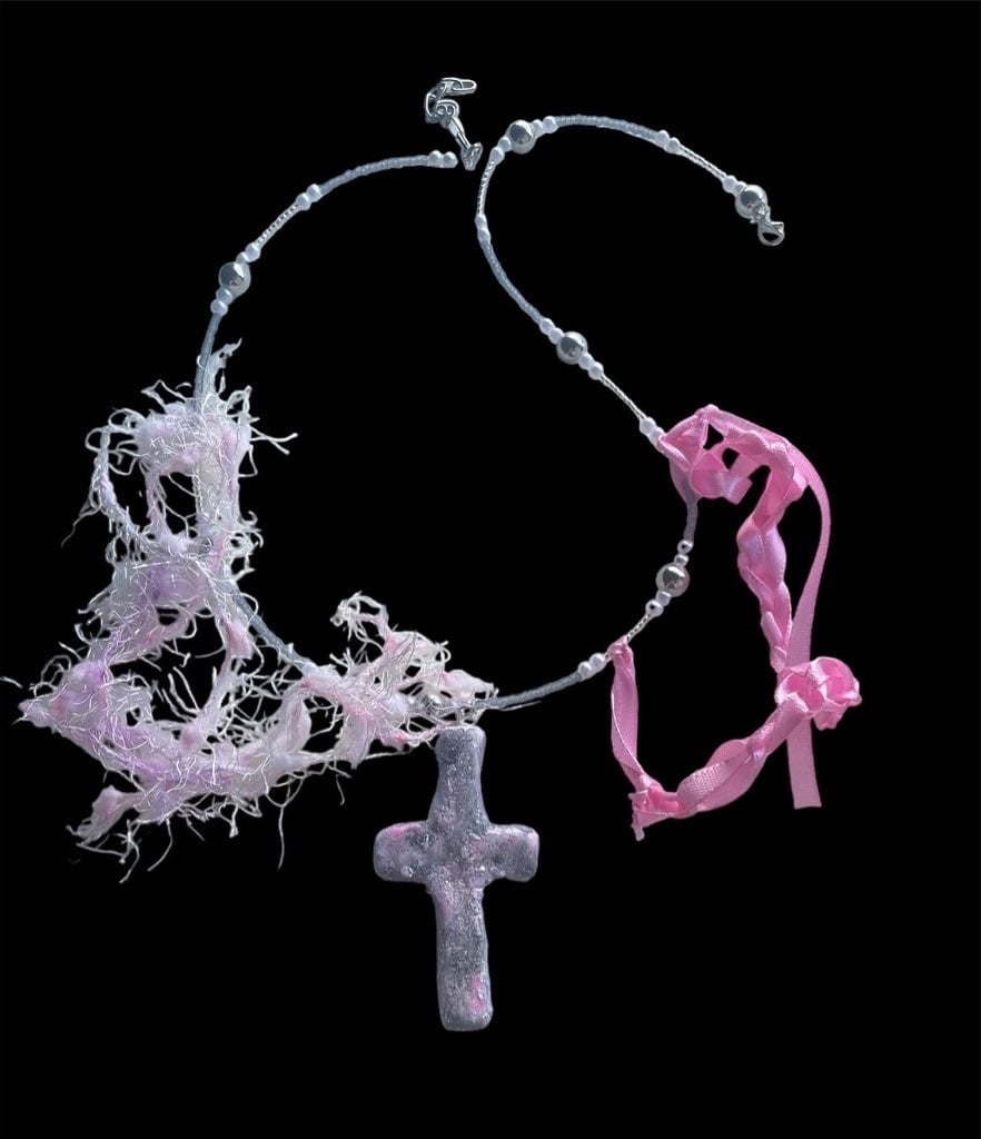 受注生産❤︎ ⸒⸒ フェアリーグランジ ネックレス 十字架とリボン