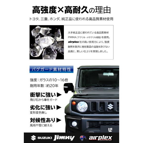 ジムニー】Airplex バグガード スモークタイプ | GOOSFAM