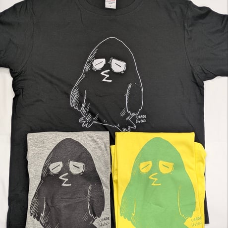カラスのクロたんTシャツ（浦部はいむ）【企画展　仄暗い午前四時】