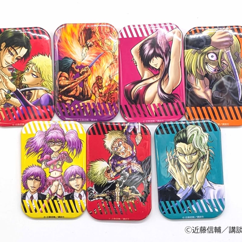 表紙角缶バッジ（全12種）【忍者と極道展 大阪聖典祭（ナニワバイブル