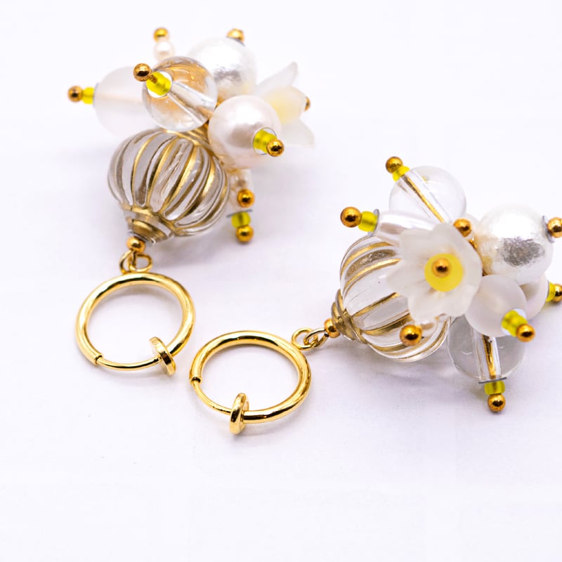 hazeru- イヤリング 大ぶり 揺れる キラキラ 透明 大人 可愛い キレイ