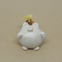 素焼きハムちゃんの一輪挿し（ファイト）