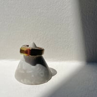 ローポリゴンのゆびわ(オレンジ)
