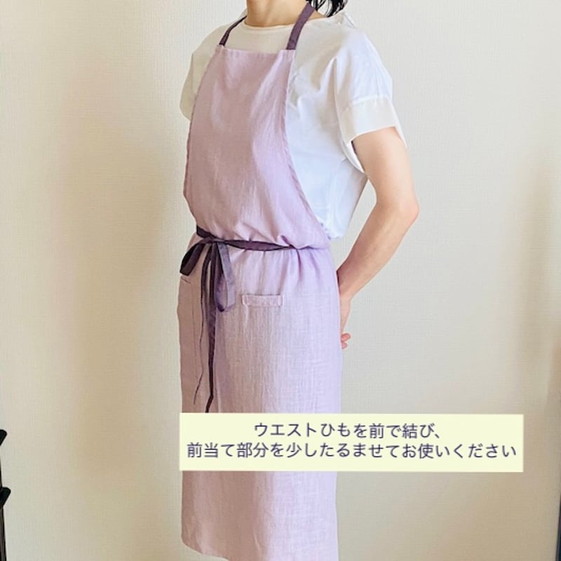 やわらかリネンブレンド素材のとろりんエプロン♪ | Moon Rabbit handmade