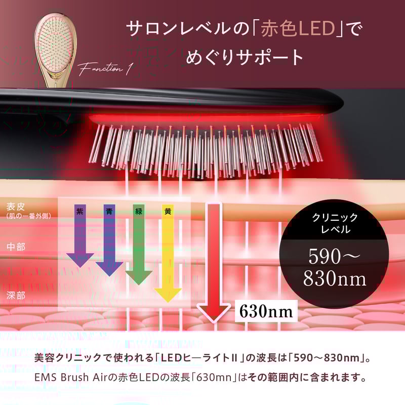 WAVEWAVE EMSブラッシュエアー・EMS Brush Air・赤色LEDで本格光エステ