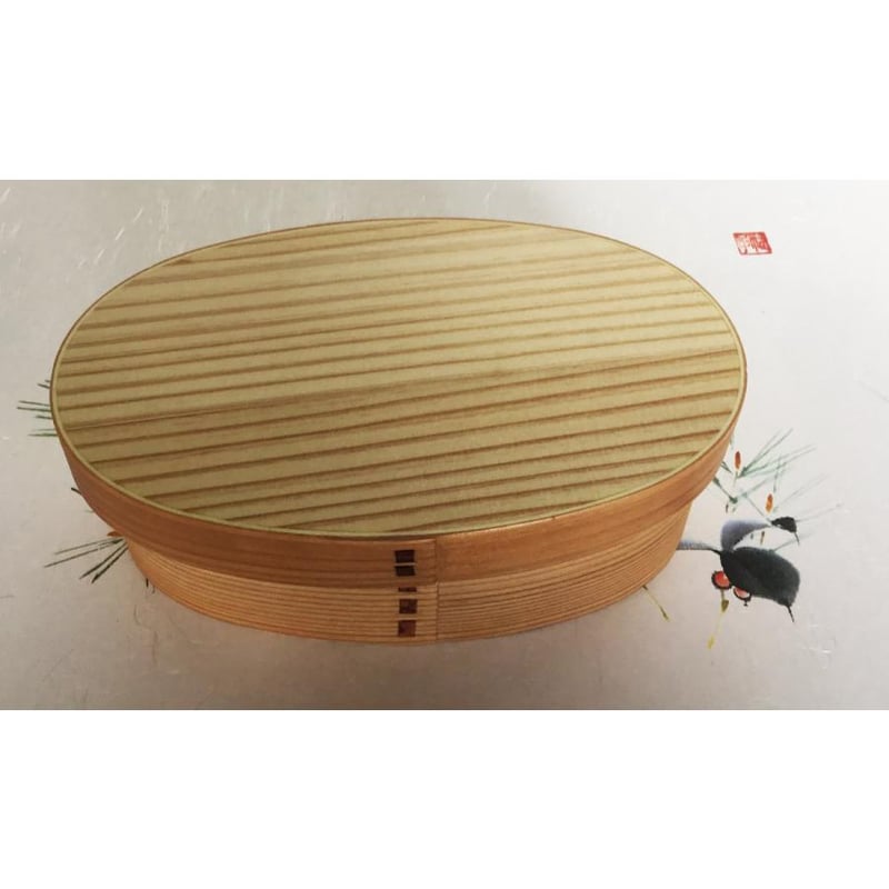 天然木 くつわ型弁当箱曲げわっぱスリ漆1個と大判弁当箱曲げわっぱスリ漆2個 be-290-2.jpg