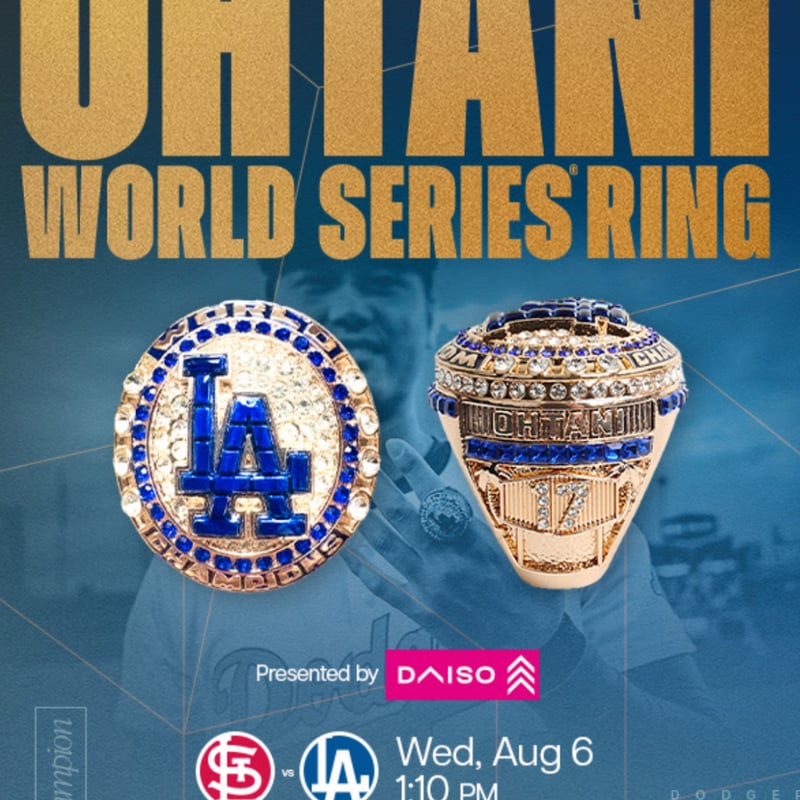 8月6日配布 大谷翔平選手 チャンピオンリング ドジャースタジアム限定