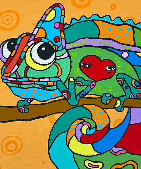 カメレオン(33.3×33.3cm)