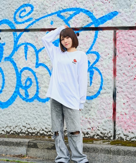 ロングTシャツ-落書きハート