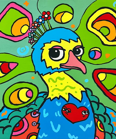 孔雀(33.3×33.3cm)