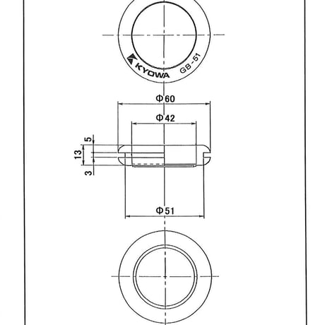 絶縁ゴムブッシング GB-51　（取付穴寸法:51Φ） 【20個入】