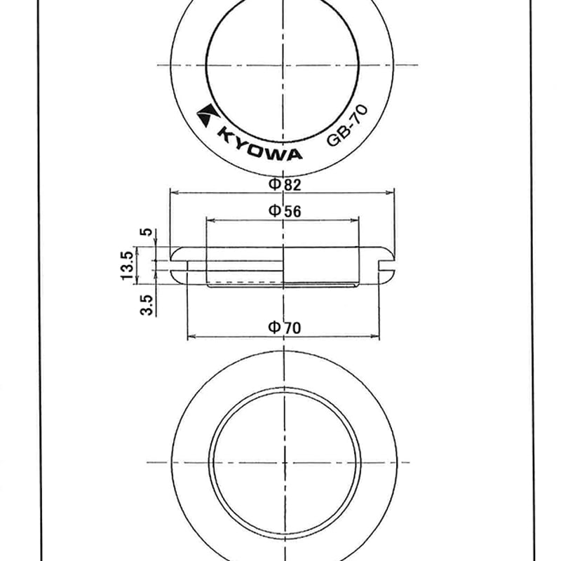 絶縁ゴムブッシング GB-70 （取付穴寸法:70Φ） 【20個入