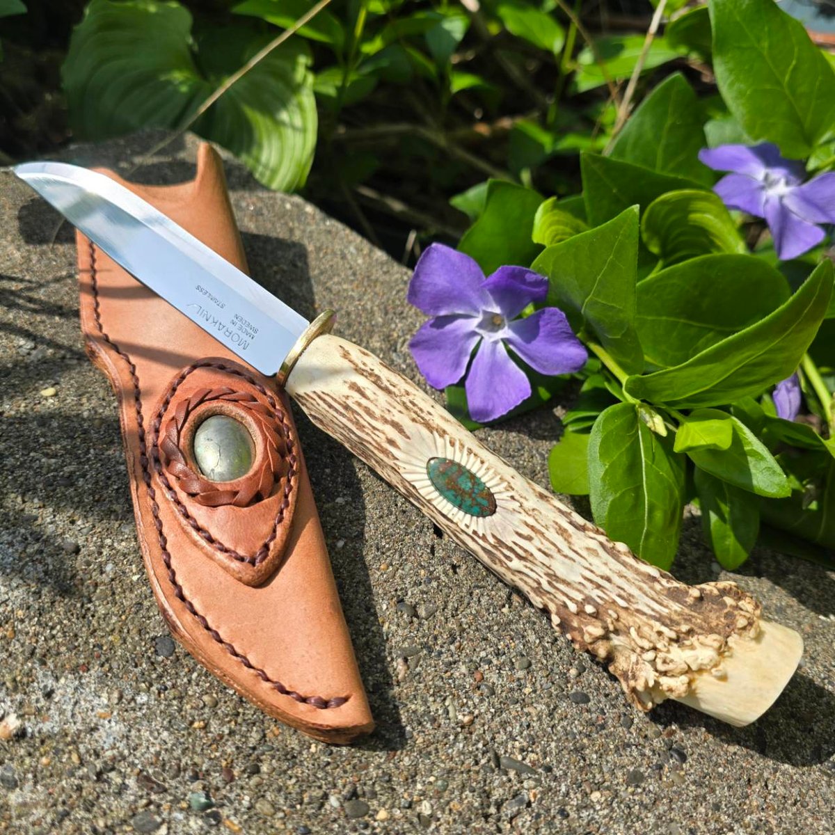 鹿の角 Pilot mountain Turquoise モーラナイフ | 鹿角工房