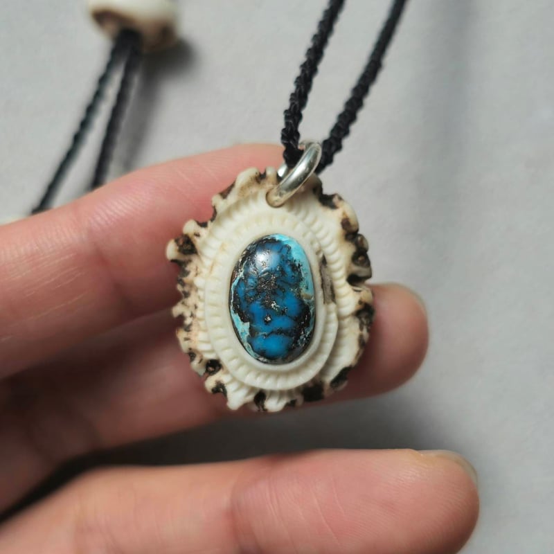 鹿の角 ペルシアンターコイズのペンダント #6 | 鹿角工房