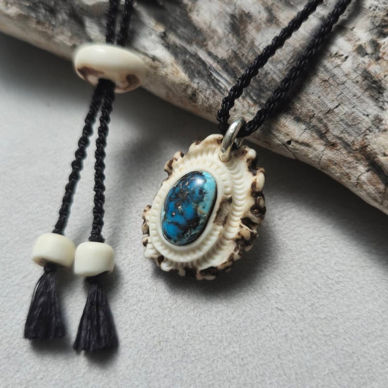 鹿の角 ペルシアンターコイズのペンダント #6 | 鹿角工房