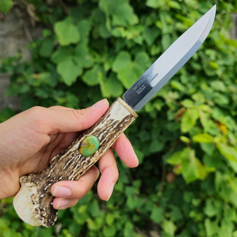 鹿の角 チベタンターコイズのモーラナイフ | 鹿角工房