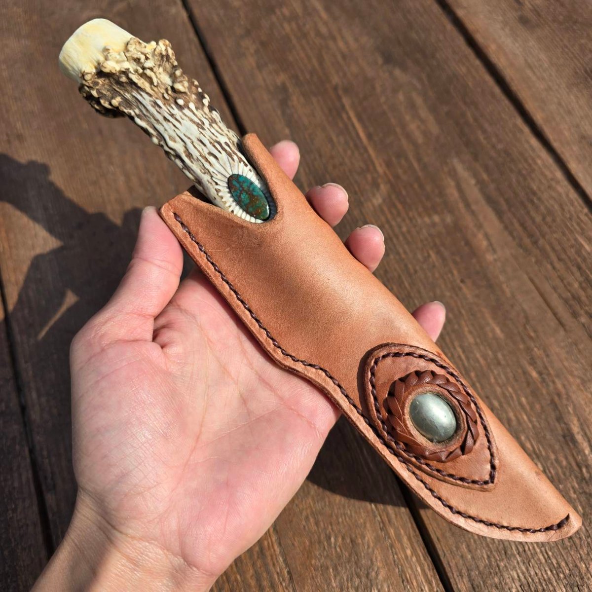 鹿の角 Pilot mountain Turquoise モーラナイフ | 鹿角工房