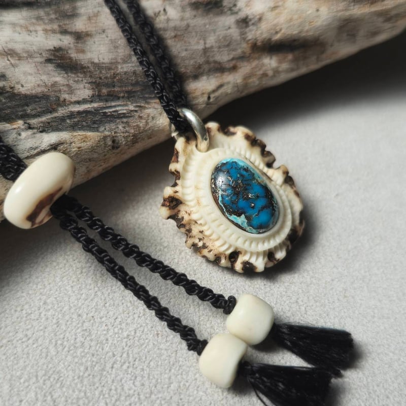 鹿の角 ペルシアンターコイズのペンダント#7 鹿の角 ペルシアンターコイズのペンダント#7 | iichi 日々の