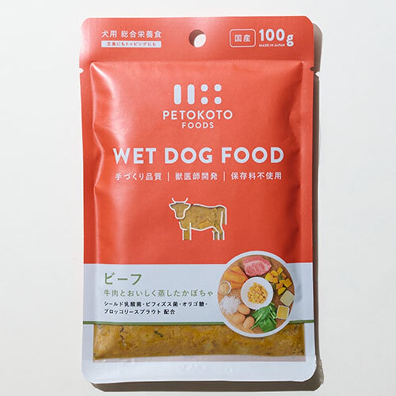 ペトコトフーズ　PETOKOTO 犬用総合栄養食　ビーフ　100g 24袋 高品質ウェットフード！ PETOKOTO ビーフ 100g | Dog's Pantry Ci