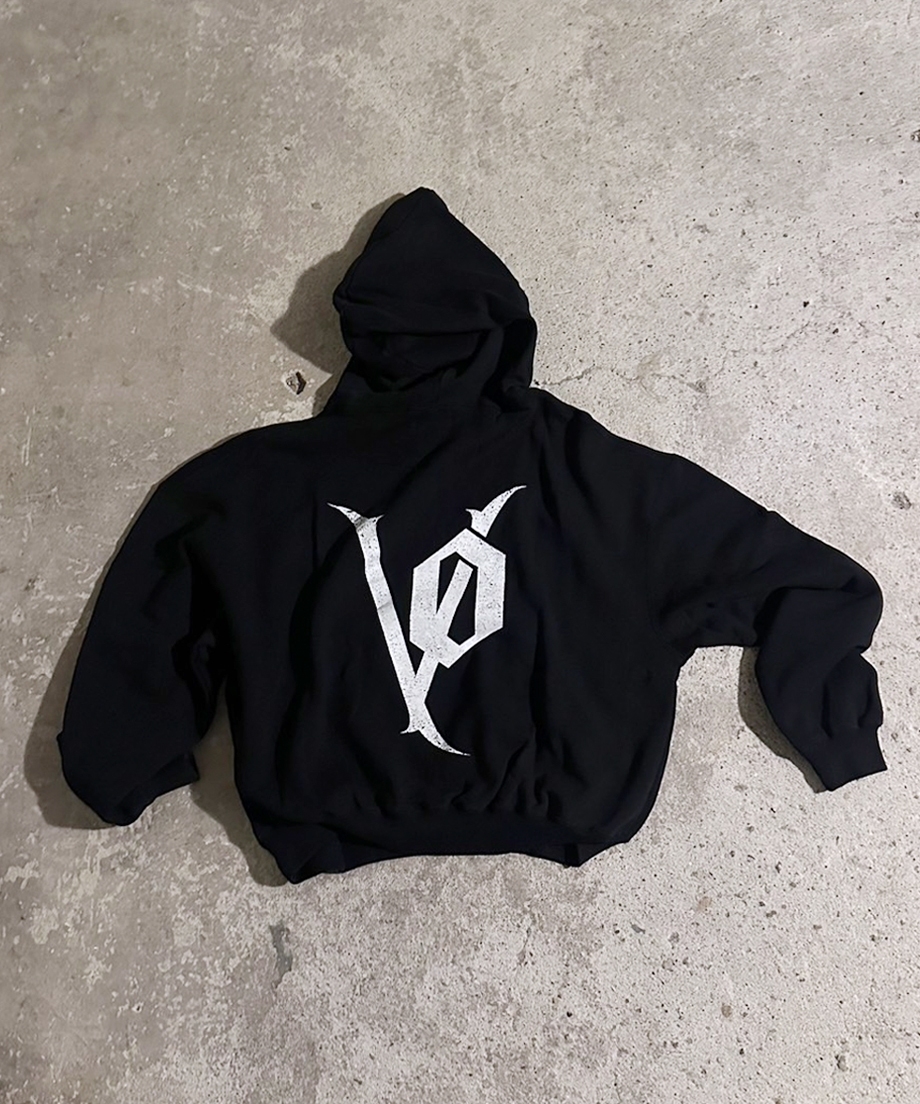 OVER FIT VINTAGE LOGO HOODIE / BLACK | Volff